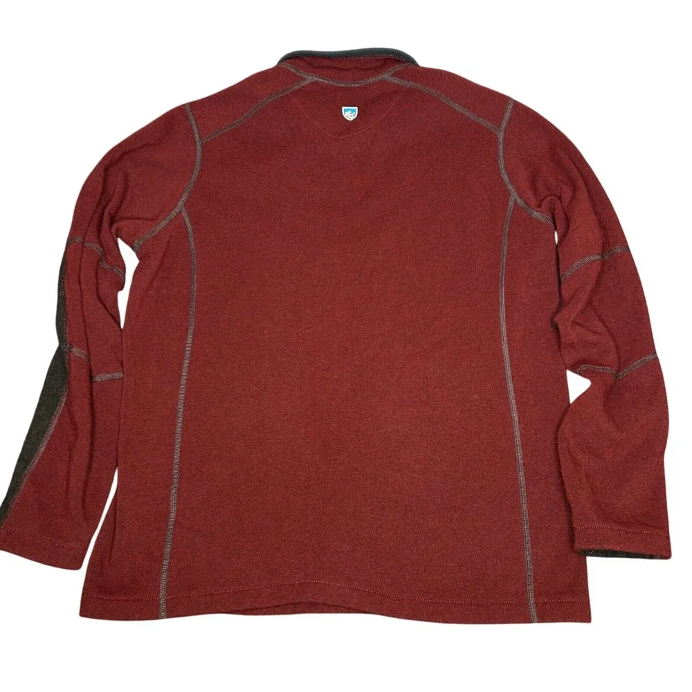 Kuhl Sweater Mens Med‎ Red Revel 1/4 Zip Kashmira Pullover Fleece Hiking